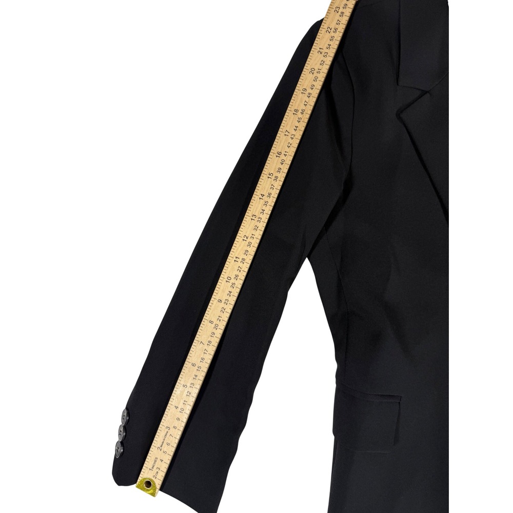 Womens Black Single Button Tailored Blazer Back Button Detail - Picture 3 of 4